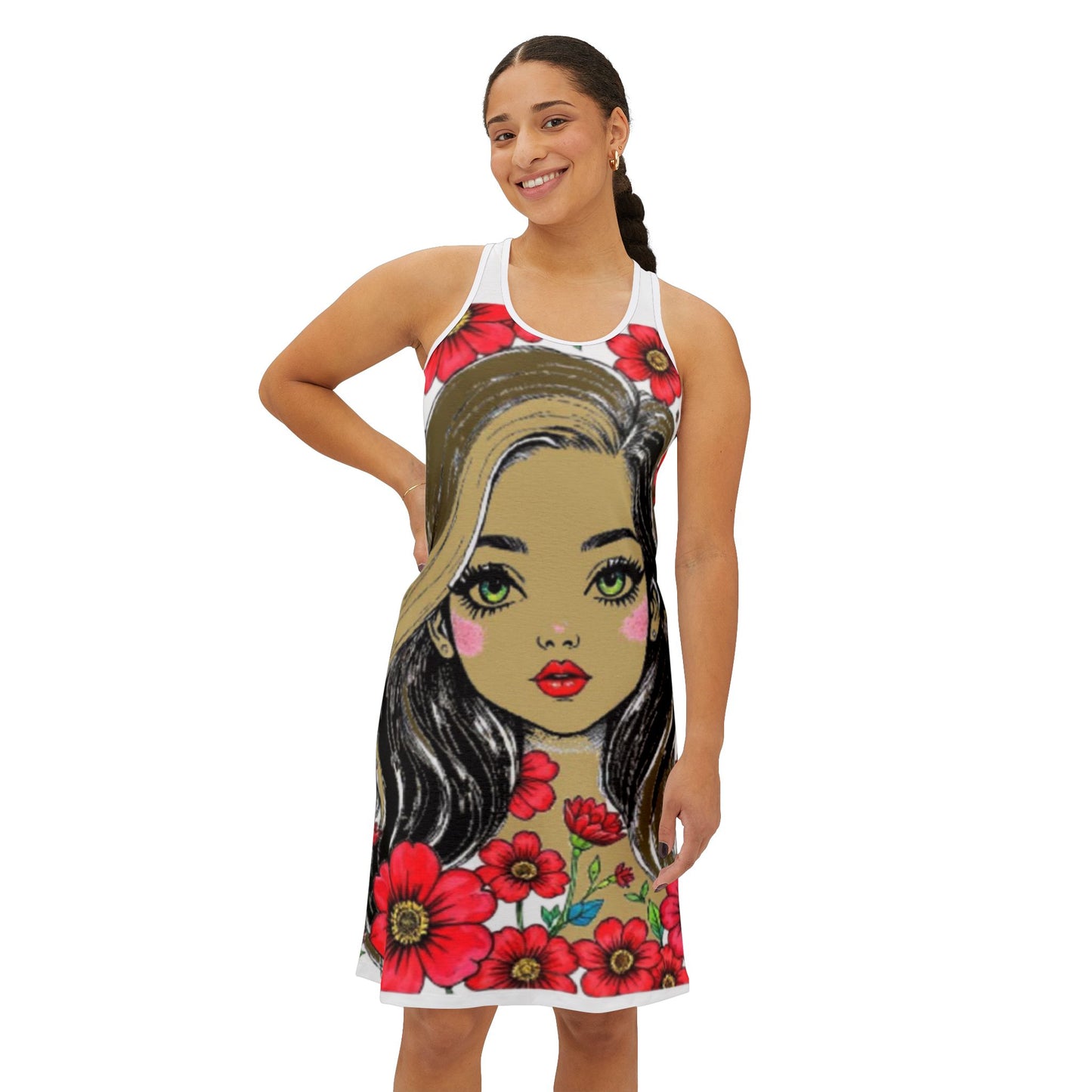 "Urban Rhapsody "Floral Print Racerback Dress